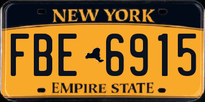 NY license plate FBE6915