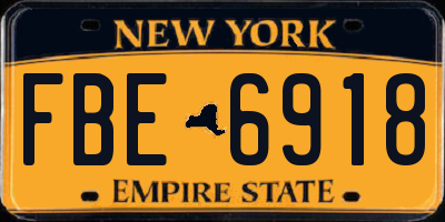 NY license plate FBE6918