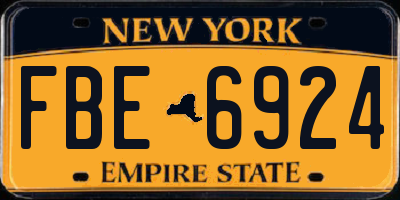 NY license plate FBE6924