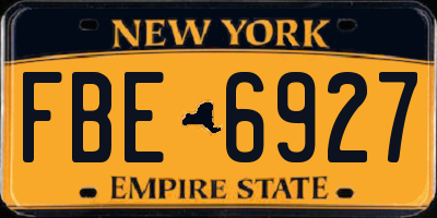 NY license plate FBE6927