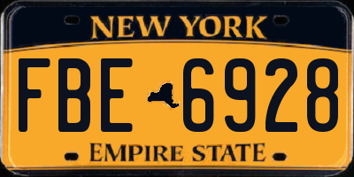 NY license plate FBE6928