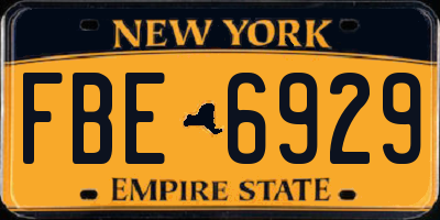 NY license plate FBE6929