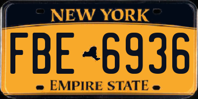 NY license plate FBE6936