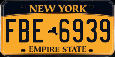NY license plate FBE6939