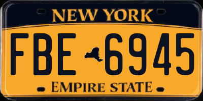NY license plate FBE6945