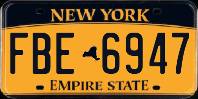 NY license plate FBE6947