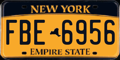 NY license plate FBE6956