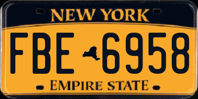 NY license plate FBE6958