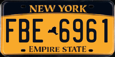 NY license plate FBE6961