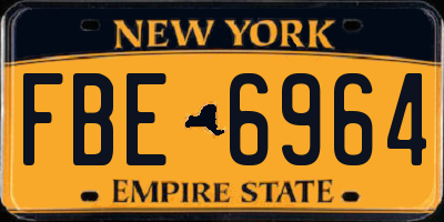 NY license plate FBE6964