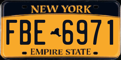 NY license plate FBE6971