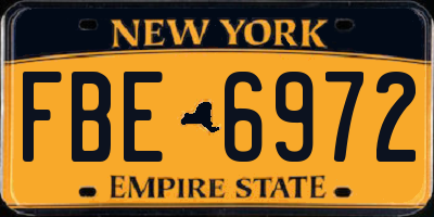 NY license plate FBE6972