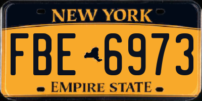 NY license plate FBE6973