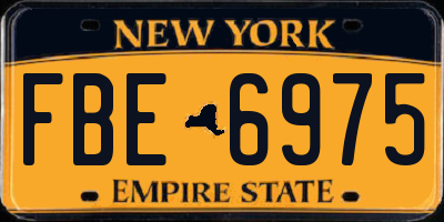 NY license plate FBE6975