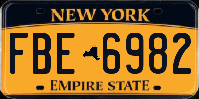 NY license plate FBE6982