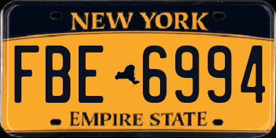 NY license plate FBE6994