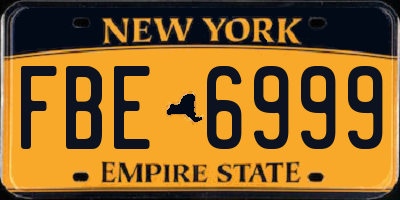 NY license plate FBE6999