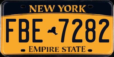 NY license plate FBE7282