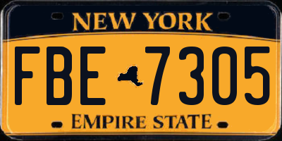 NY license plate FBE7305