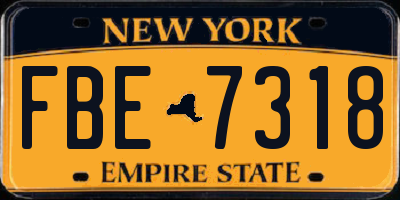 NY license plate FBE7318