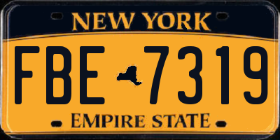 NY license plate FBE7319