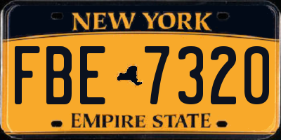 NY license plate FBE7320