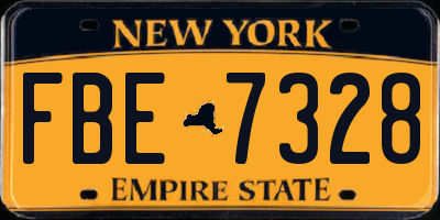 NY license plate FBE7328