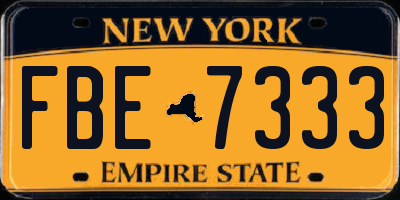 NY license plate FBE7333
