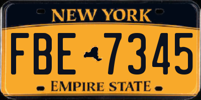 NY license plate FBE7345