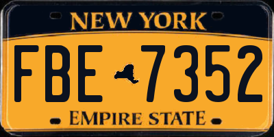 NY license plate FBE7352