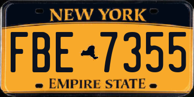 NY license plate FBE7355