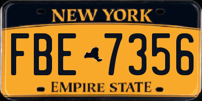 NY license plate FBE7356