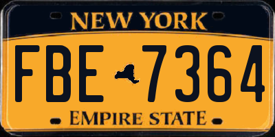 NY license plate FBE7364