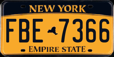 NY license plate FBE7366