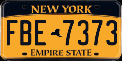 NY license plate FBE7373