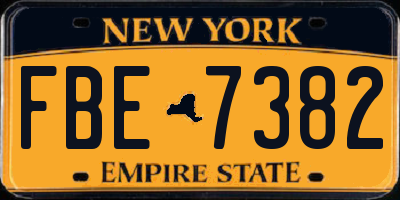 NY license plate FBE7382