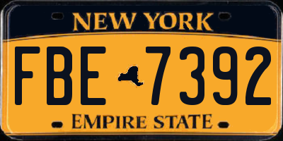 NY license plate FBE7392