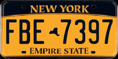 NY license plate FBE7397