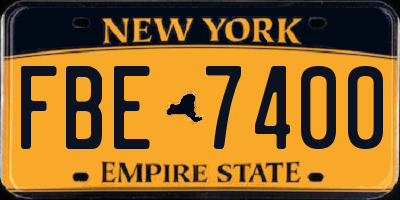 NY license plate FBE7400