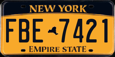 NY license plate FBE7421