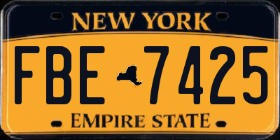 NY license plate FBE7425