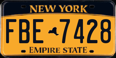 NY license plate FBE7428