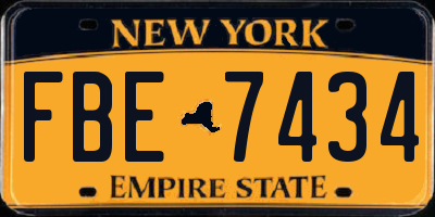 NY license plate FBE7434