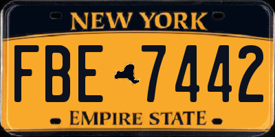 NY license plate FBE7442