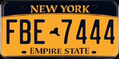 NY license plate FBE7444