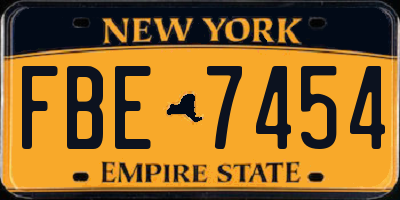 NY license plate FBE7454