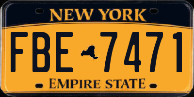 NY license plate FBE7471