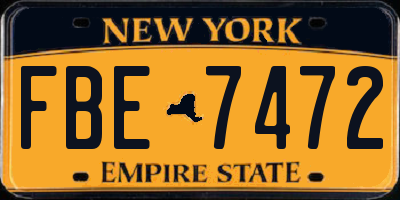 NY license plate FBE7472