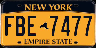 NY license plate FBE7477