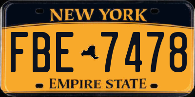 NY license plate FBE7478